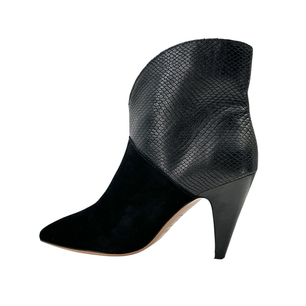 ba&sh Comette Black Python Embossed Leather Suede… - image 10